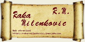 Raka Milenković vizit kartica